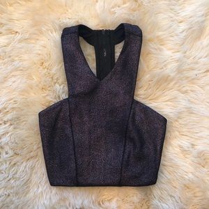 Express clubbing crop top with zip up back